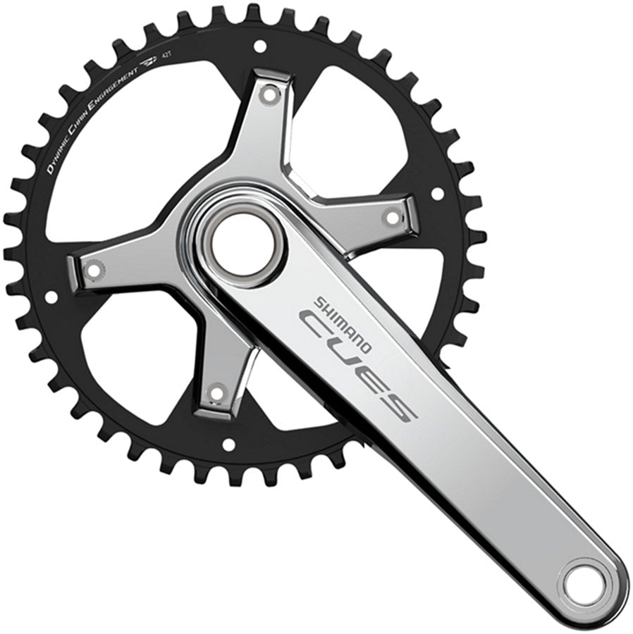 NEW Shimano CUES FC-U6030-1 Crankset - 9/10/11-Speed, Asymmetric 110 BCD, Silver - Around the Cycle