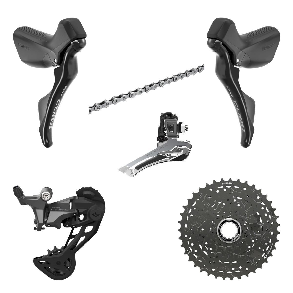 SHIMANO CUES U6000 11速セット Shimano Cues U6000 11-speed Groupset, 1x11, with crankset