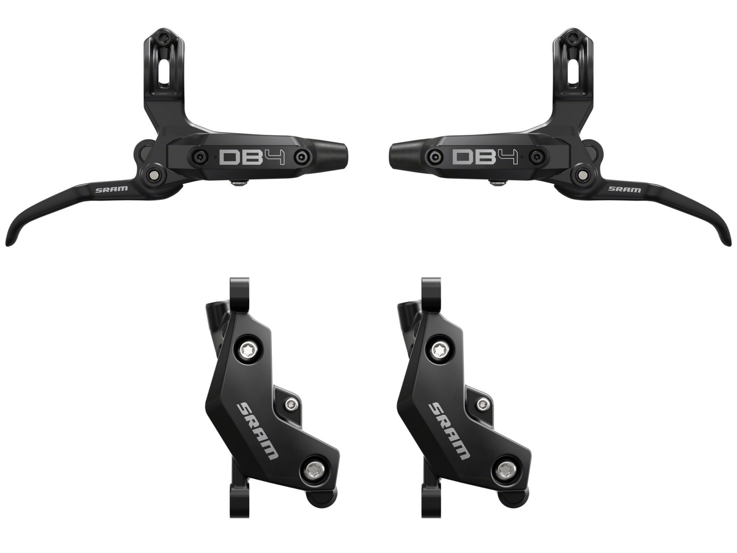 NEW SRAM DB4 4-Piston Disc Brake and Lever - Front and Rear Set