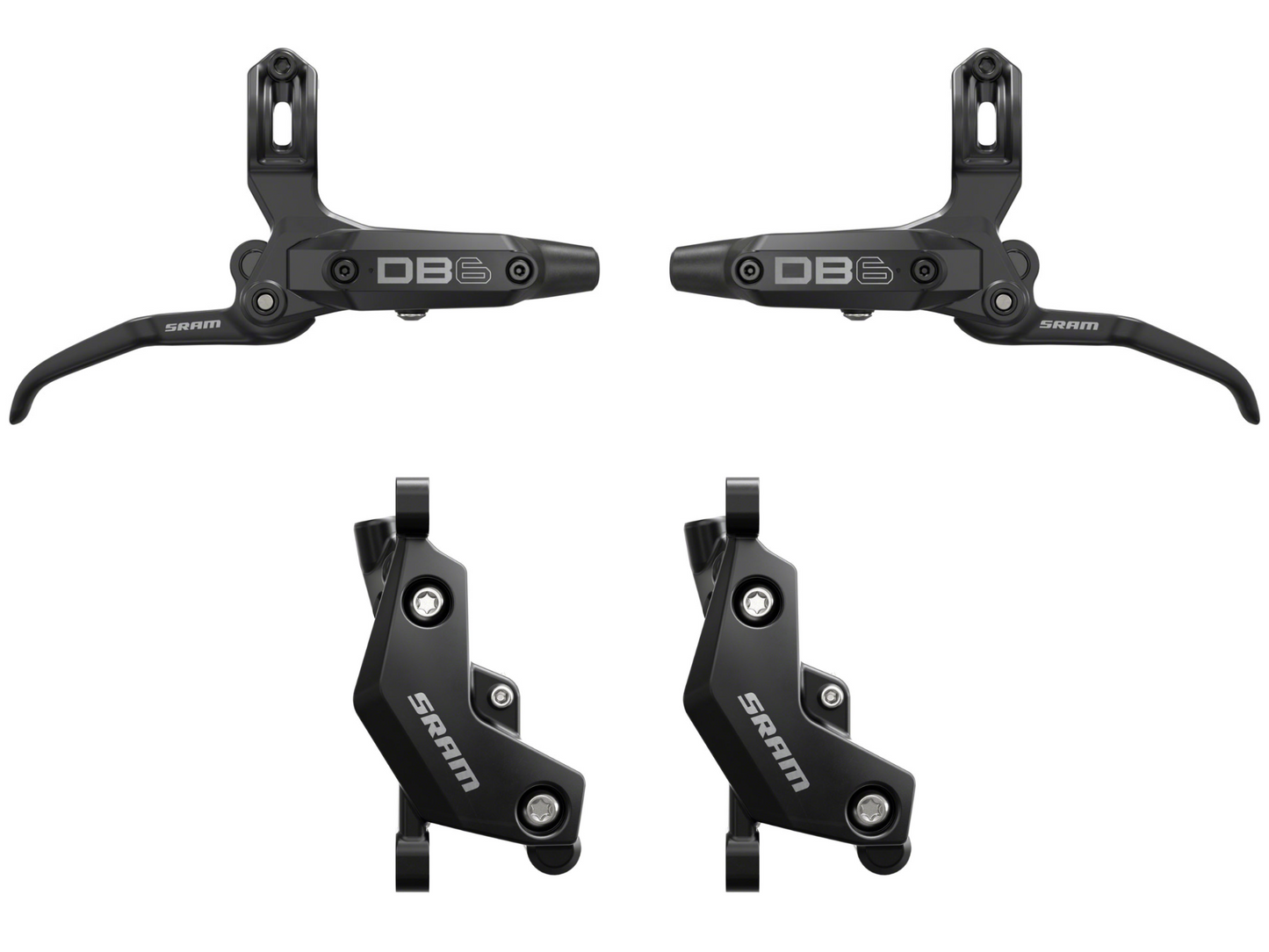 NEW SRAM DB6 4-Piston Disc Brake and Lever - Front and Rear Set
