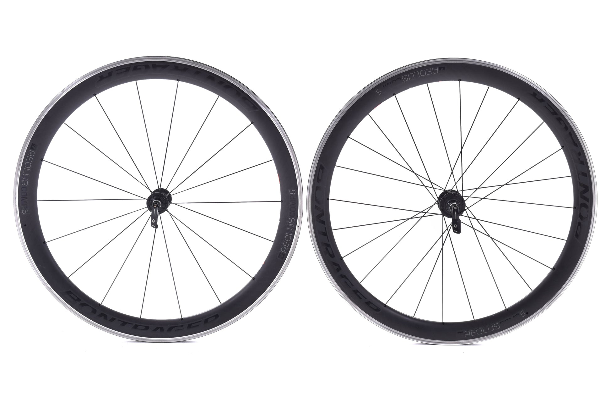 USED Bontrager Aeolus Comp TLR Carbon Rim Brake Wheelset w/ Alloy Ri