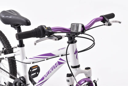 USED Specialized Hotrock 20 Kids 6 Speed White Purple Front Suspension