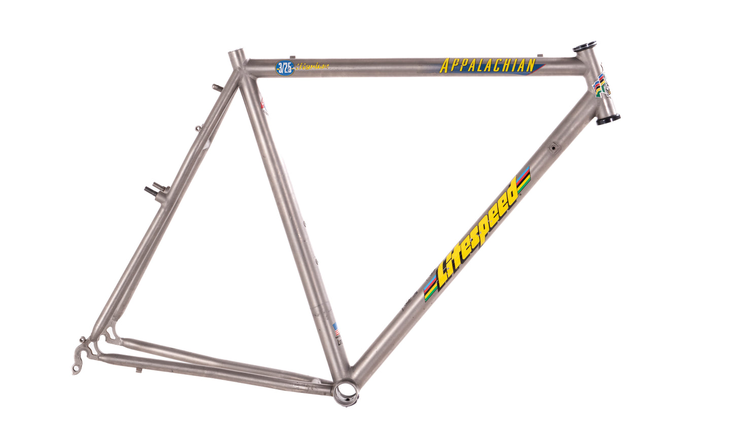 USED Litespeed Appalachian Titanium 56cm Cyclocross/Gravel/All-Road Frame Canti/V-Brake Studded Quick Release 1" Steerer
