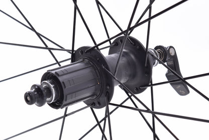 USED Bontrager Aeolus Comp 5 TLR Carbon Rim Brake Wheelset w/ Alloy Rim Brake Track 11 speed 700C Road Quick Release Tubeless Ready