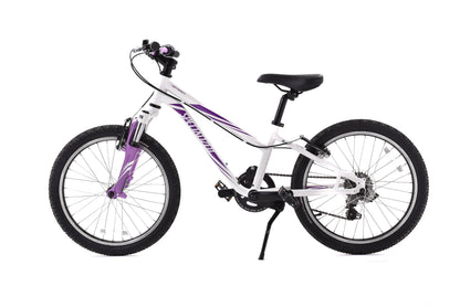 USED Specialized Hotrock 20 Kids 6 Speed White Purple Front Suspension