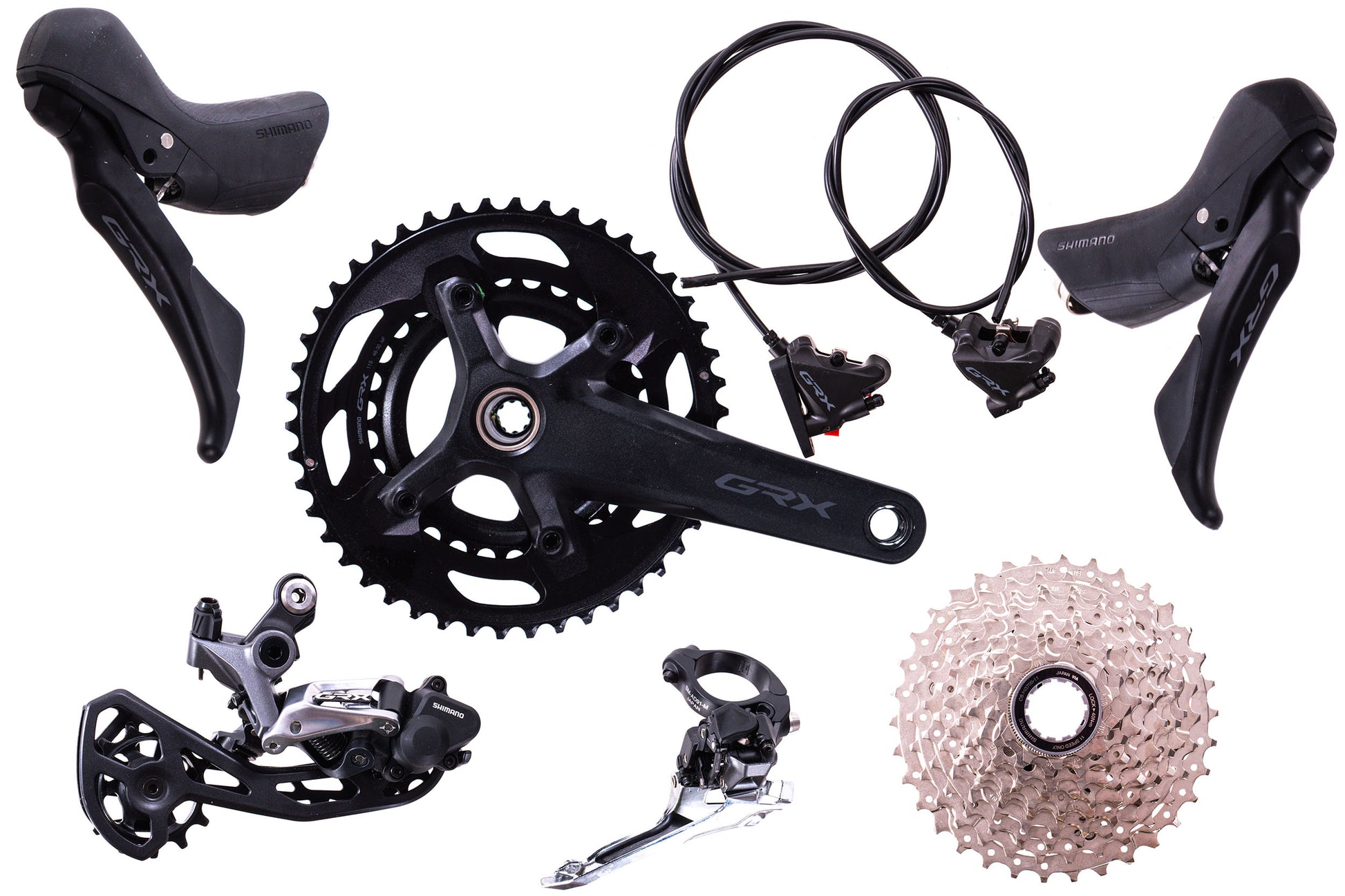NEW take off Shimano GRX 600/810 2x11 speed Gravel Groupset 165mm 46/30T Crank 11-34T Rear Derailleur