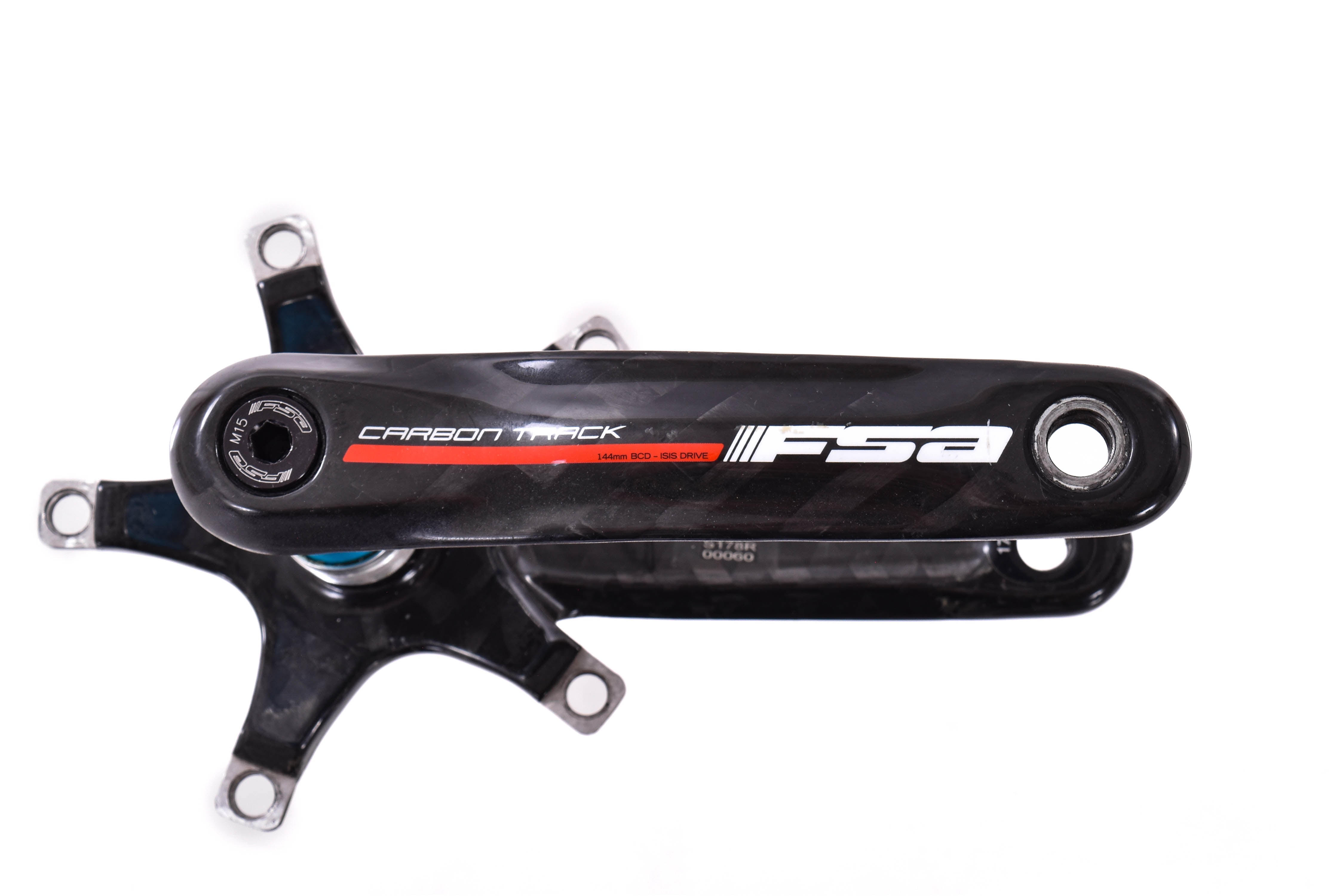 USED FSA Carbon Track Crankset 170mm 144bcd With Platinum Pro Track IS