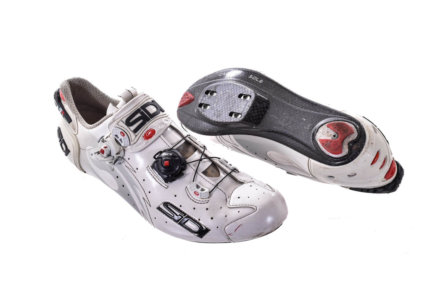 USED SIDI Wire Speedplay Carbon Road Cycling Shoes EU45 US10.5 White