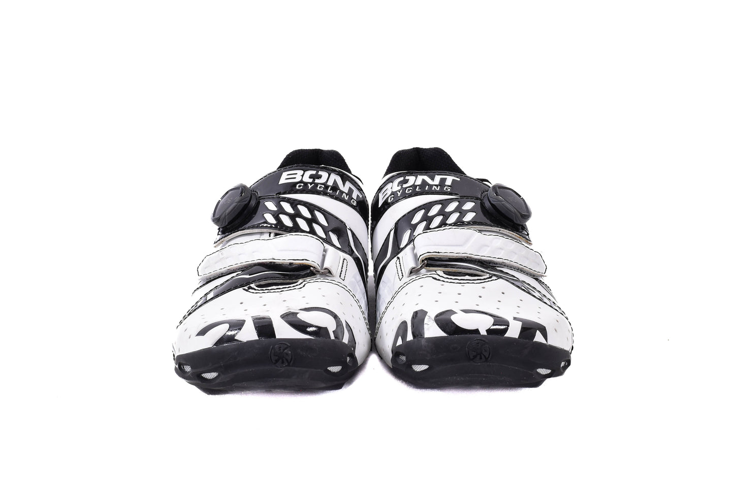 USED BONT Riot+ EU45 Wide Fit Road Cycling Shoes Carbon Sole White/Black