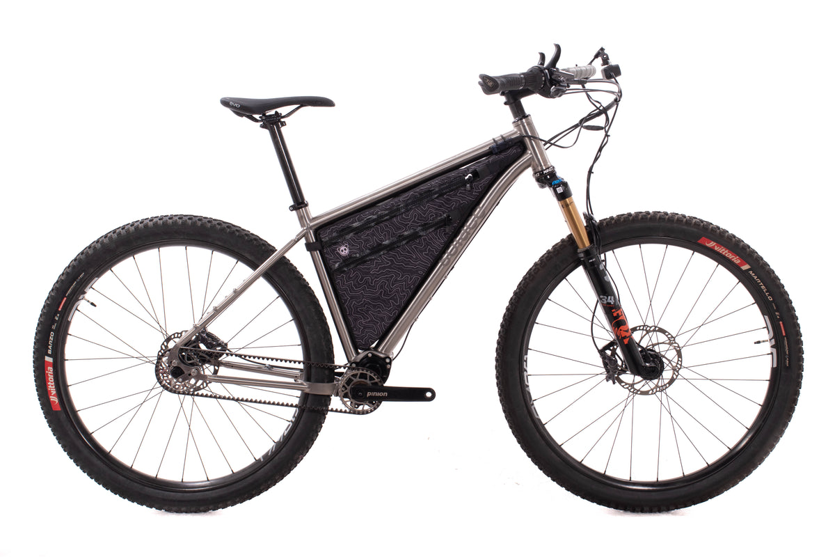 USED Solace Cycles OM-2P Med Titanium Pinion 18 Gearbox Gates Belt Drive Mountain Touring Bike