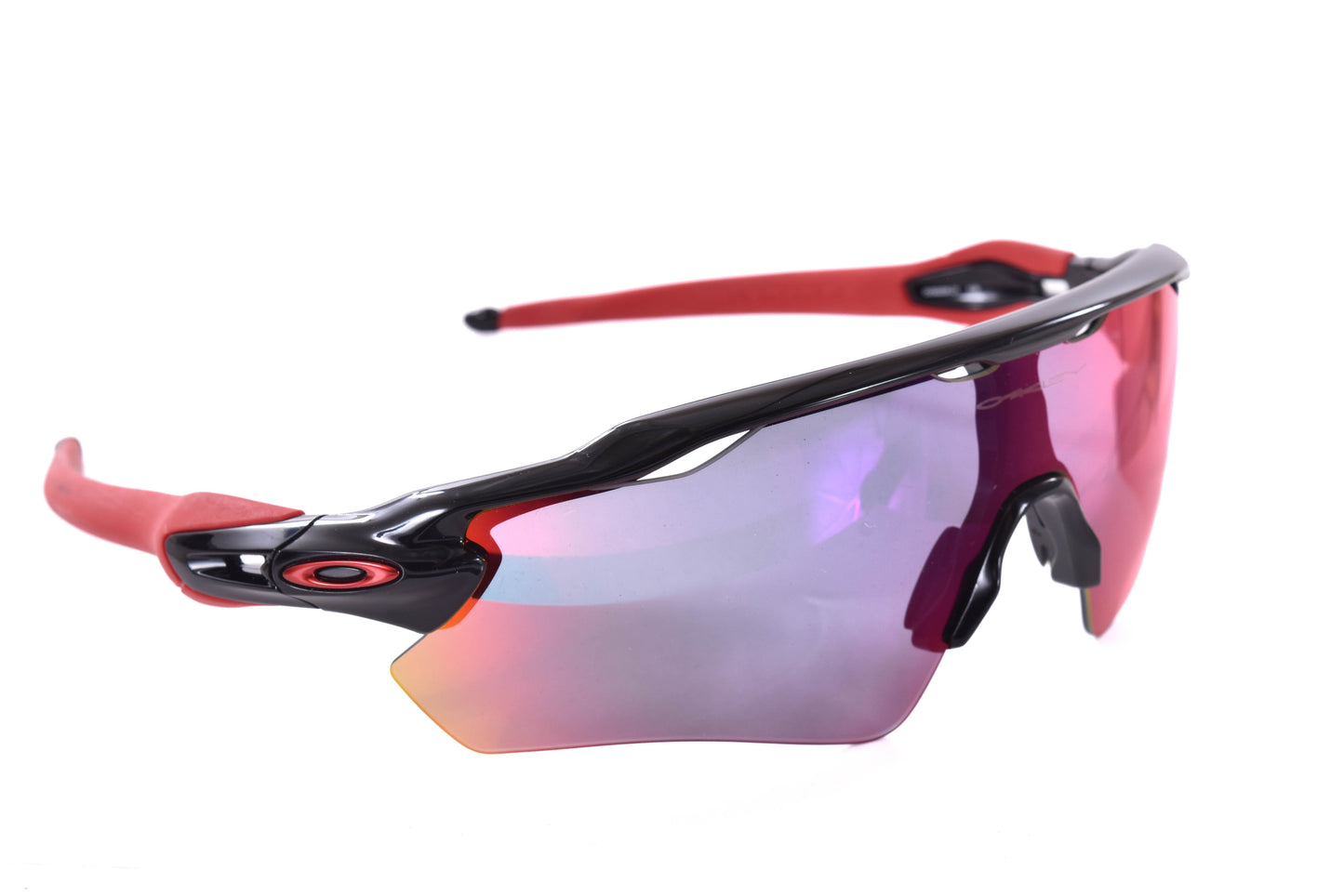 USED Oakley Rader EV Path Sunglasses Polished Black + Red Iridium