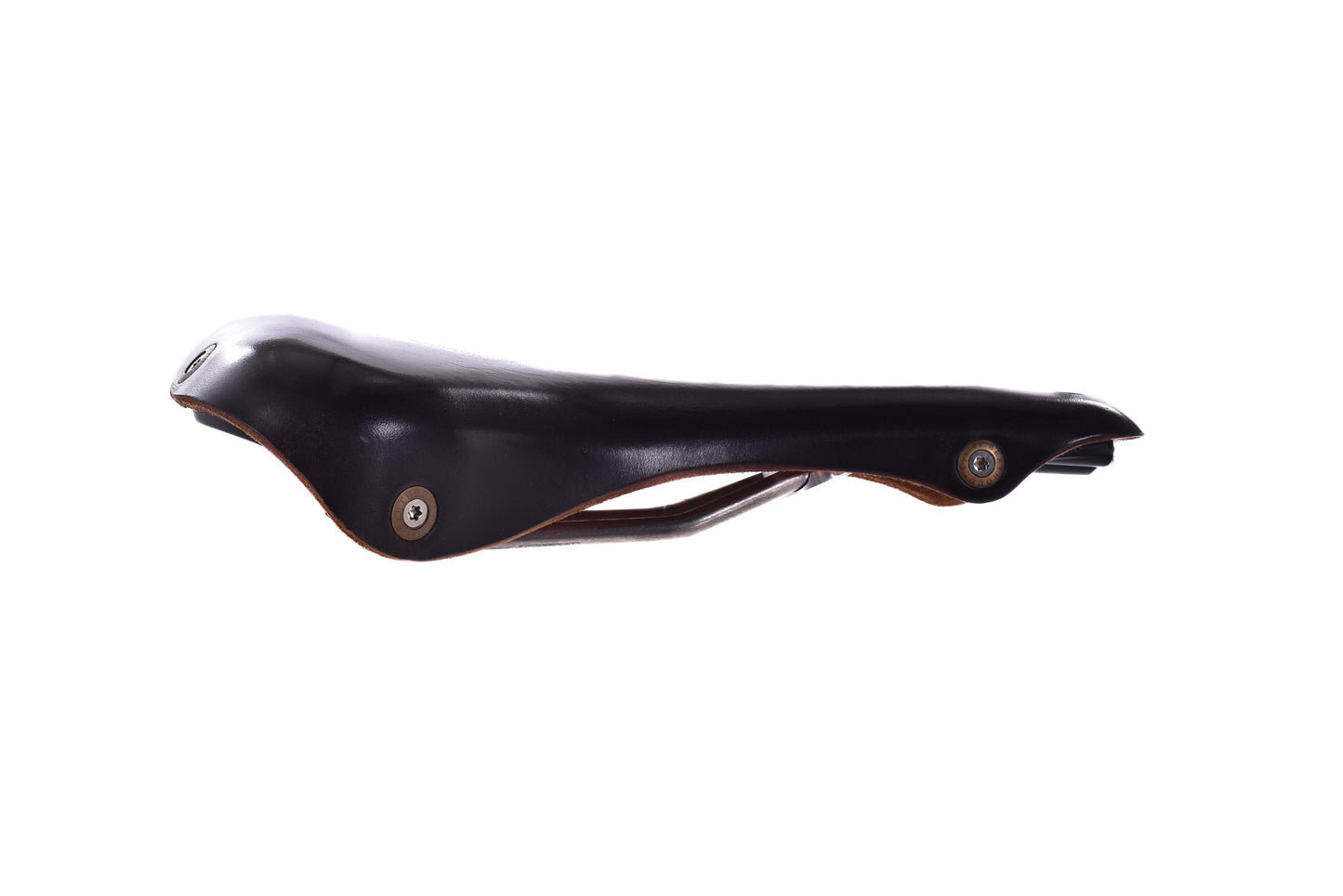 USED Berthoud Cycles Galibier Narrow Leather Saddle, Black, Titanium Rails