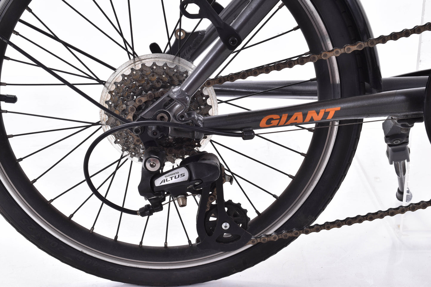 USED 2016 Giant ExpressWay Folding Bike Charcoal / Orange 8 speed