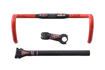 USED Easton EC90 Equipe SL 42cm carbon Drop Handlebar, 110mm Stem, and 31.6mm 0 offset Seatpost