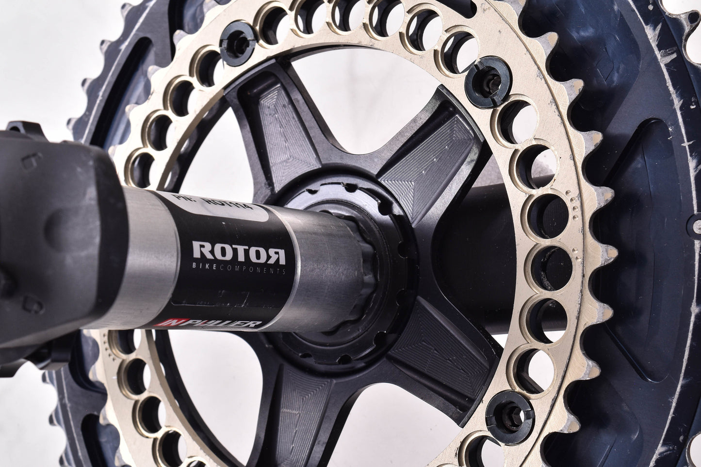 USED Rotor Flow INPower Aero Crankset 175mm 54/40T 130mm BCD Oval Q-Rings 30mm Spindle Power Meter