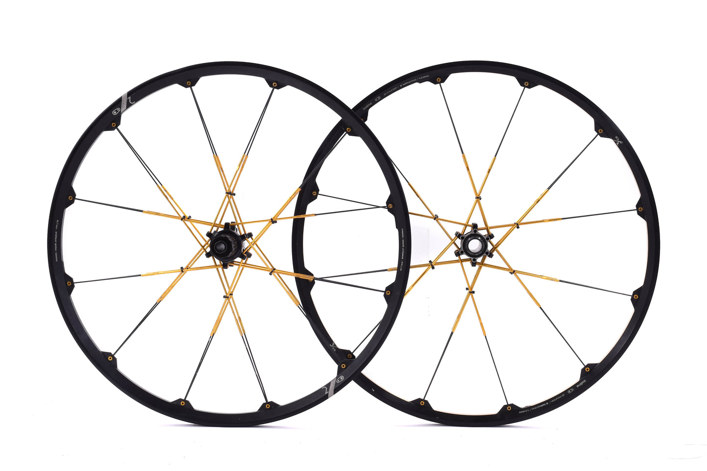 USED Crank Brothers Cobalt 2 / Iodine 3 26" Disc Tubeless Wheelset Black Gold Twin Pair