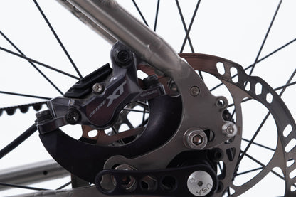 USED Solace Cycles OM-2P Med Titanium Pinion 18 Gearbox Gates Belt Drive Mountain Touring Bike