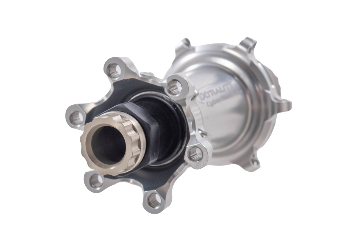 NEW ExtraLite Cyber SPD-3 Front & Rear 6-bolt Disc Hub Set 12mm TA SRAM XDR 24H Silver