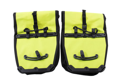 USED Ortlieb Back Roller Waterproof Panniers (2) Neon Reflective QL2.1 Pair