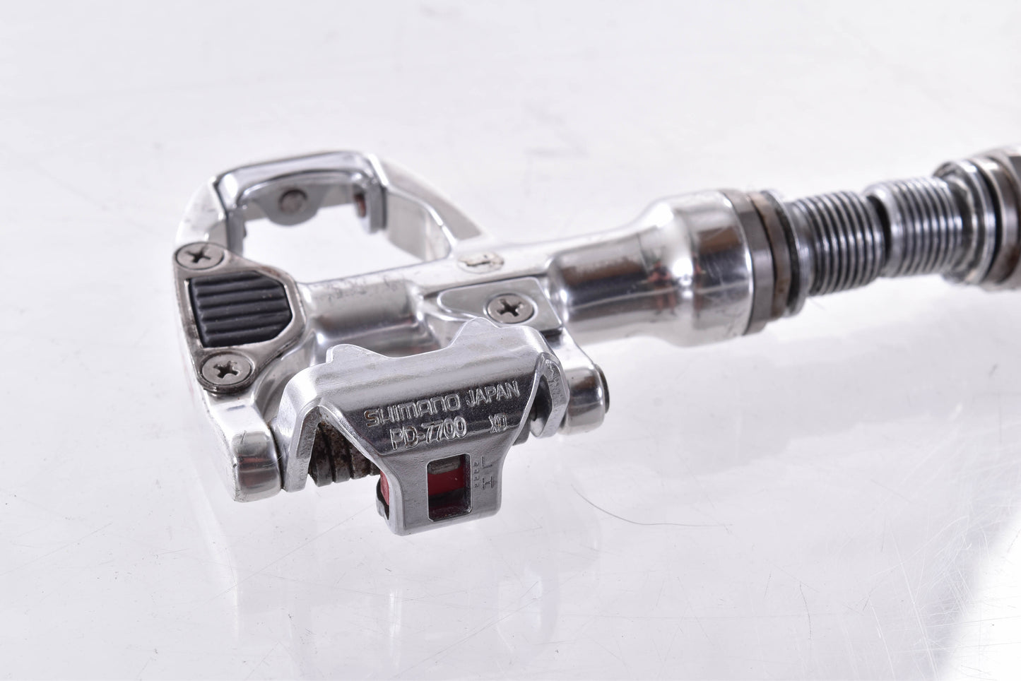 spd r pedals USED Vintage Shimano Dura-Ace PD-7700 Clipless Pedal Set SPD-R Polishe