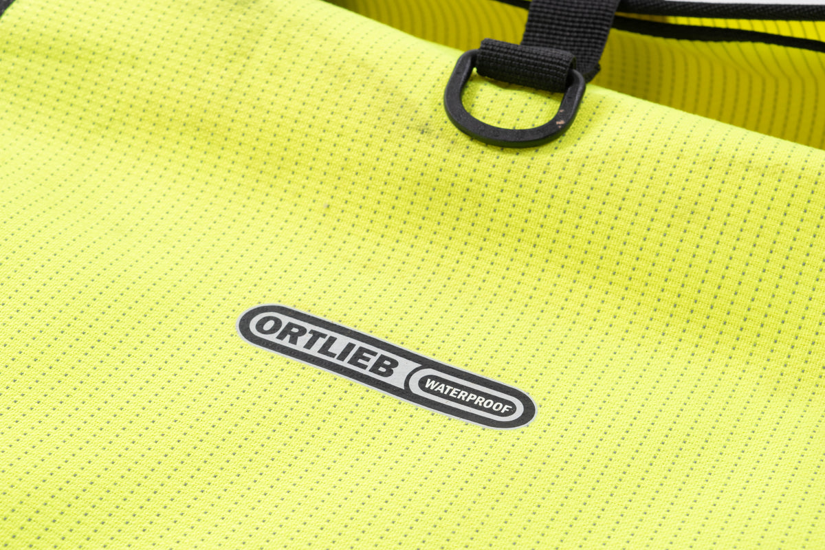 USED Ortlieb Back Roller Waterproof Panniers (2) Neon Reflective QL2.1 Pair