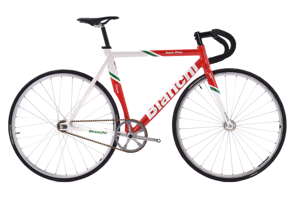 USED Bianchi Super Pista 55cm Track Bike White/Red/Green