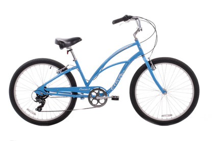 USED Electra Cruiser 7D Step Thru 7 Speed Steel Beach Cruiser Blue 26" Wheel