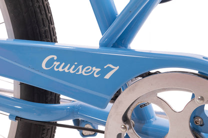 USED Electra Cruiser 7D Step Thru 7 Speed Steel Beach Cruiser Blue 26" Wheel