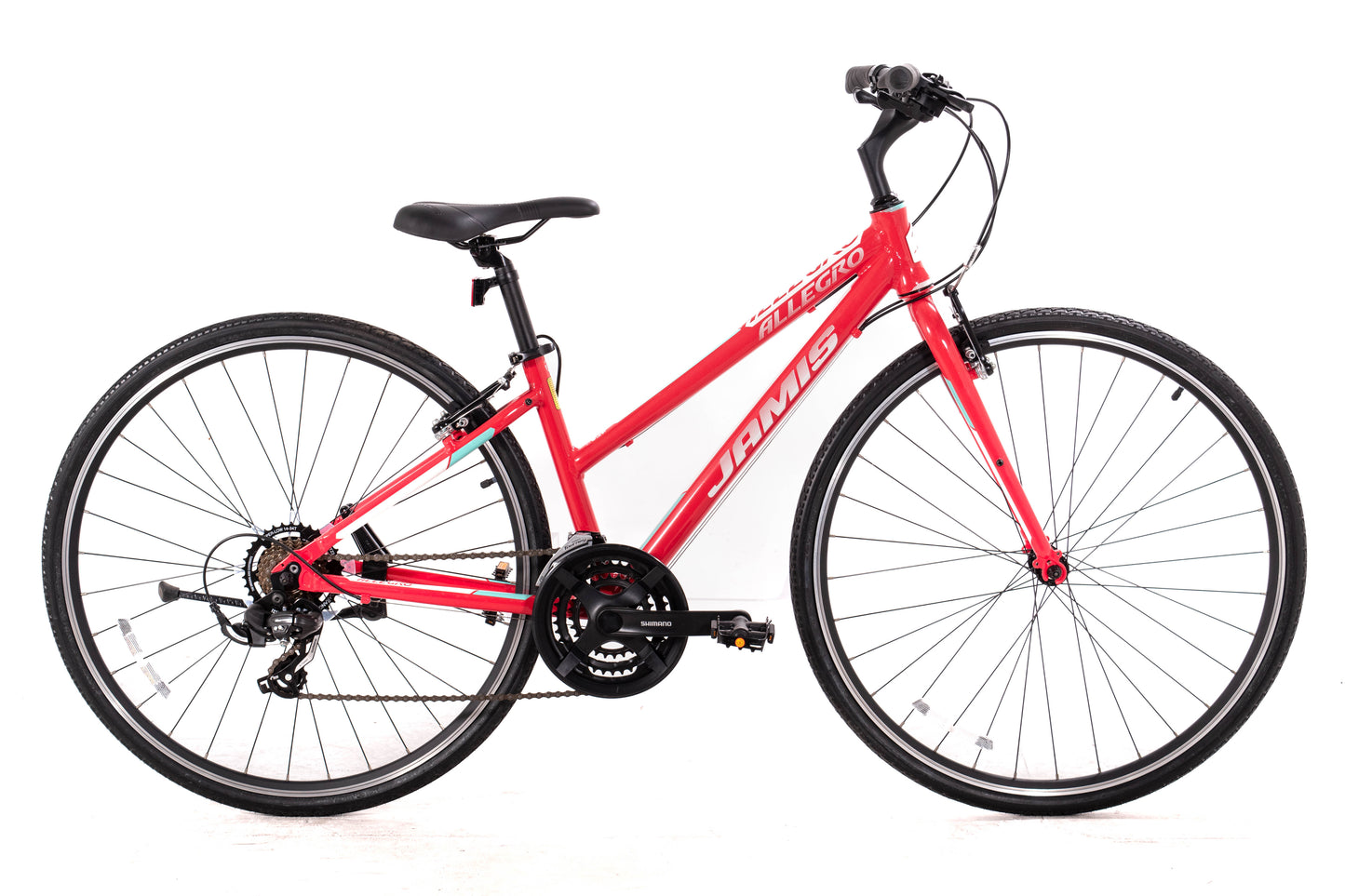 USED Jamis Allegro Step-Over 14" Aluminum Hybrid Bike Cherryade (Red) 3x7 Shimano