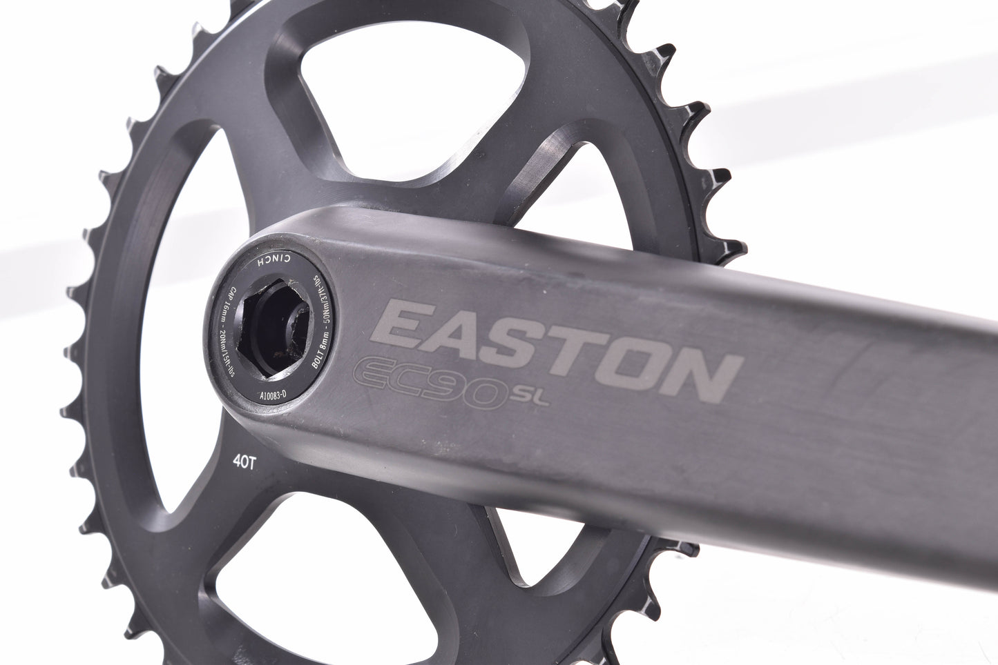 USED Easton EC90 SL 40T 175mm Carbon Crankset 1x 40t CINCH Wolf Tooth 38t Oval Chainring
