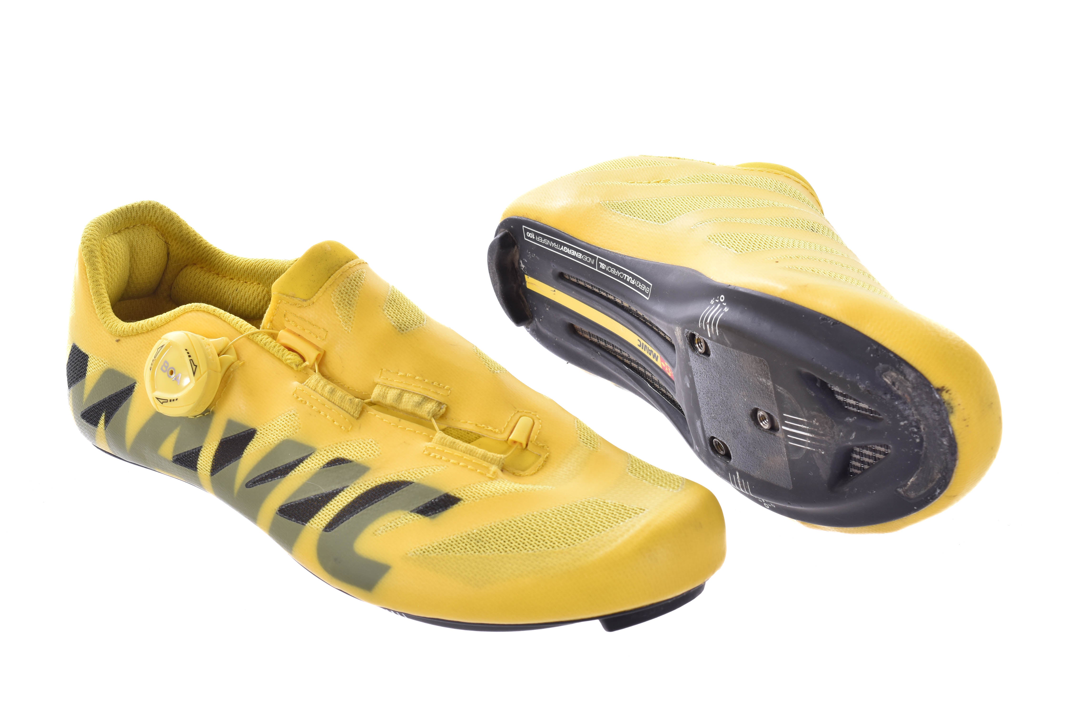 USED Mavic Cosmic SL Ultimate Shoes Yellow Size 7.5 US / 40.66 EU