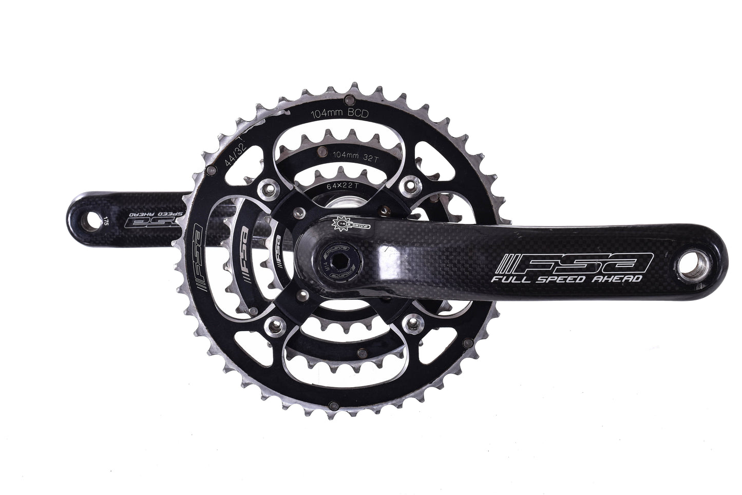 Mountain Bike Fsa Bike Crank USED FSA Carbon Triple Mountain Bike