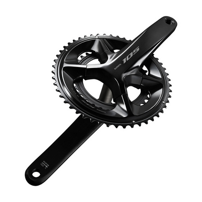 NEW Shimano 105 FC-R7100 Crankset - 12-Speed, 110 Asymmetric BCD, Hollowtech II Spindle Interface, Black - Around the Cycle