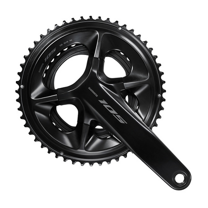 NEW Shimano 105 FC-R7100 Crankset - 12-Speed, 110 Asymmetric BCD, Hollowtech II Spindle Interface, Black - Around the Cycle