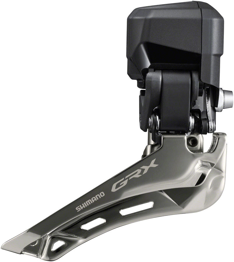 NEW Shimano GRX FD-RX825 Di2 Front Derailleur - 2x12-Speed, Braze-on, Down Swing, For 46-48t Max, Black/Silver - Around the Cycle