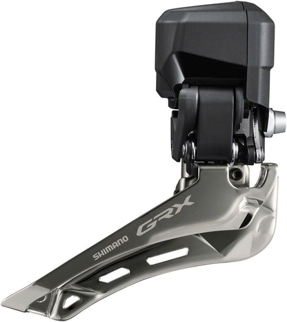 NEW Shimano GRX FD-RX825 Di2 Front Derailleur - 2x12-Speed, Braze-on, Down Swing, For 46-48t Max, Black/Silver - Around the Cycle