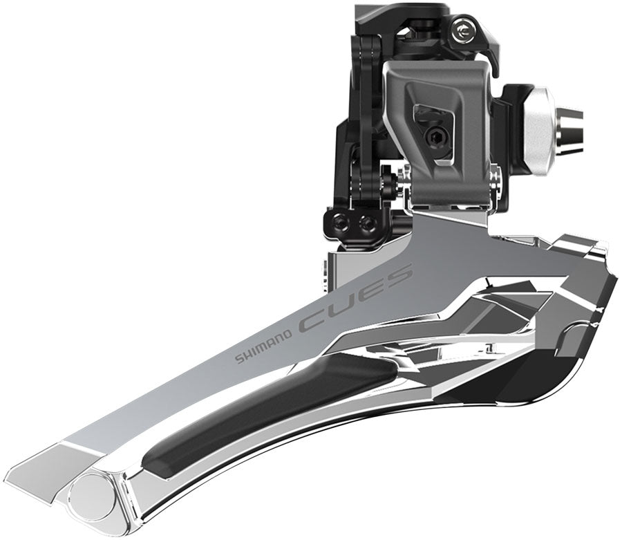 NEW Shimano CUES FD-U6030-F Front Derailleur - 9/10-Speed, Double, Down-Swing, Braze-On, 46/50t Max, Black/Silver - Around the Cycle
