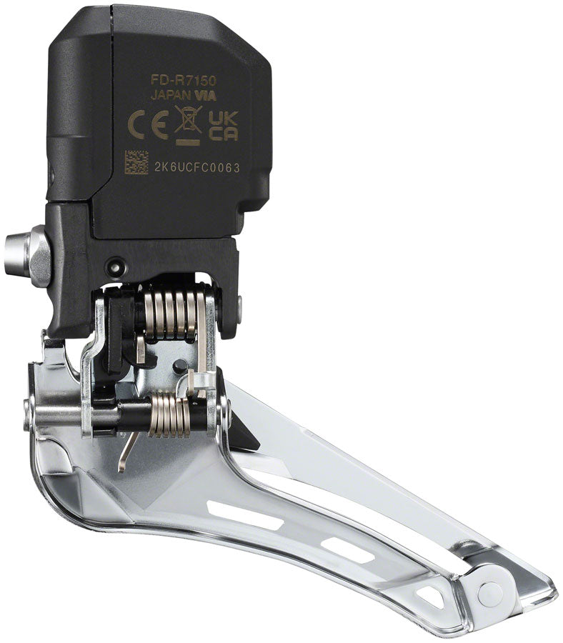 NEW Shimano 105 FD-R7150 Di2 Front Derailleur - 2x, For 2x12-Speed, Braze-On, Down-Swing, Black - Around the Cycle