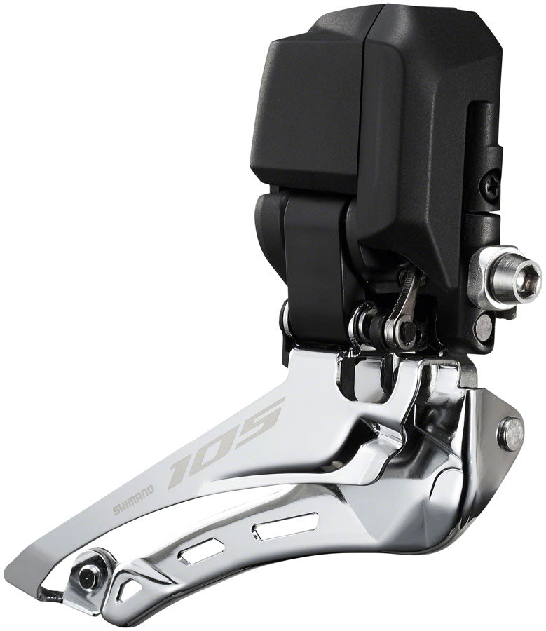 NEW Shimano 105 FD-R7150 Di2 Front Derailleur - 2x, For 2x12-Speed, Braze-On, Down-Swing, Black - Around the Cycle