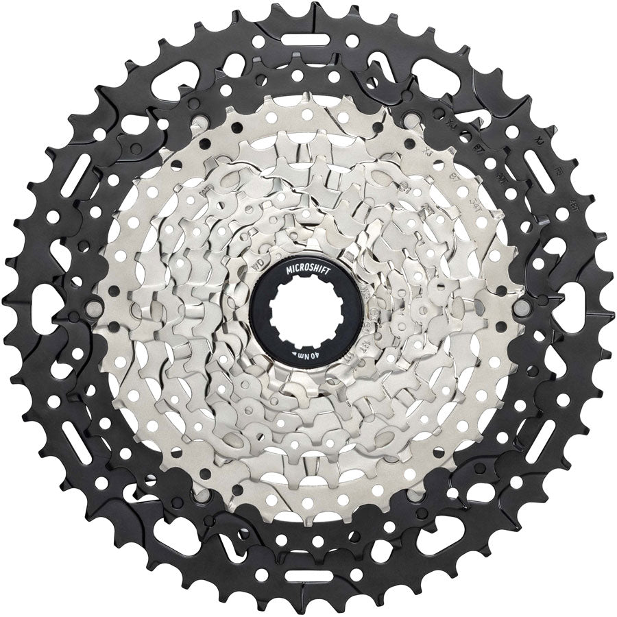 NEW microSHIFT Advent MX E-Series Cassette - 10-Speed, 11-48t, Silver/Black, For HG Driver