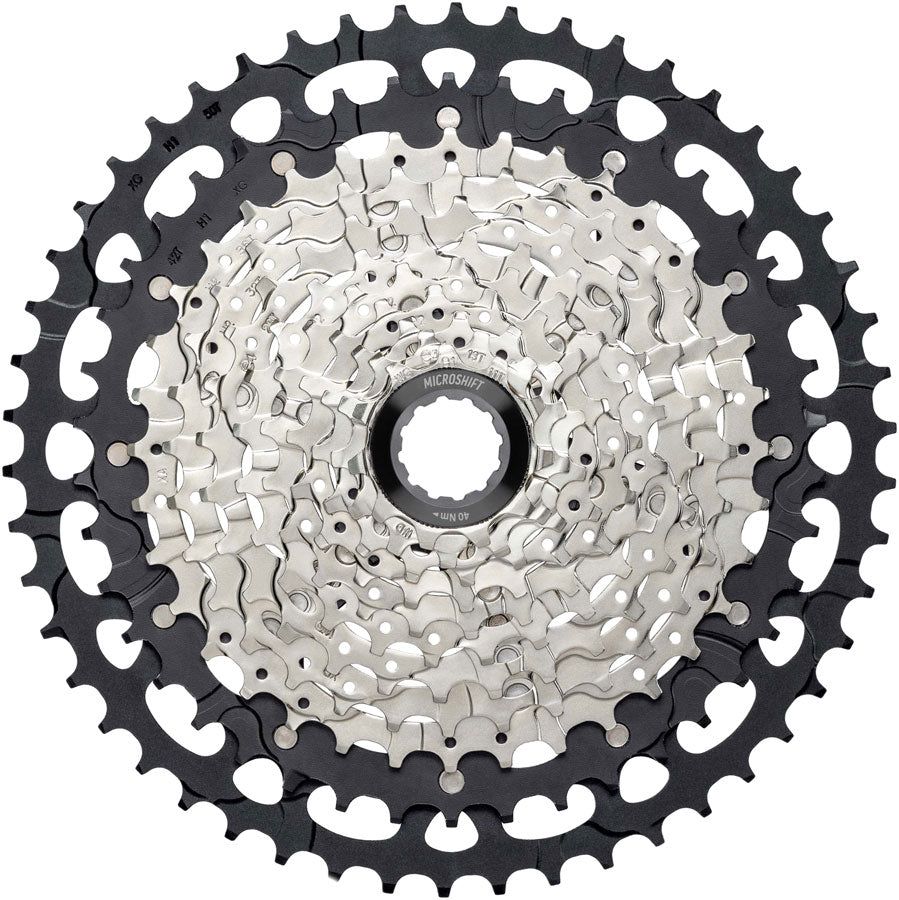 NEW microSHIFT Advent MX G-Series Cassette - 11-Speed, 11-50t, Aluminum Spider, Silver/Black, For HG Driver