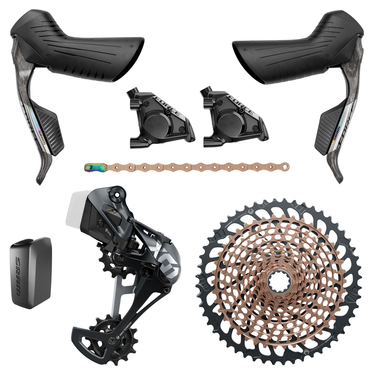 NEW SRAM Force E1 / X01 Eagle eTap AXS Mullet Groupset Kit - 1x12, Gra