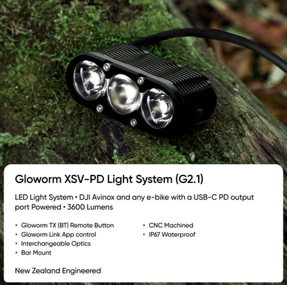 NEW Gloworm XSV-PD E-Bike Headlight System (G2.1)