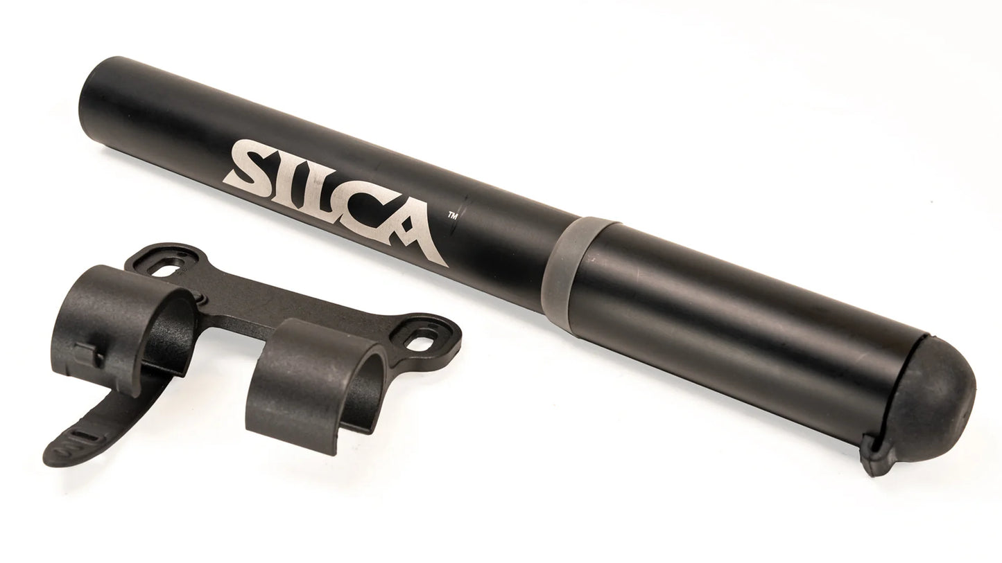 NEW Silca Gravelero Mini Pump - 80psi, Aluminum, Presta/Schrader, With Bracket, Retractable hose