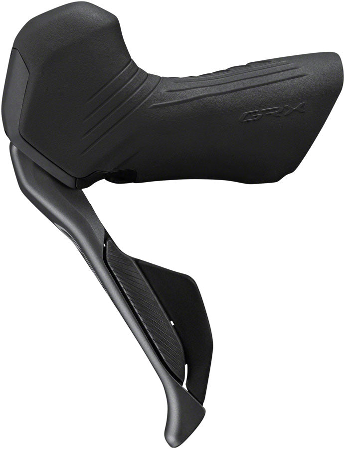 NEW Shimano GRX ST-RX825 Di2 Shift/Brake Lever with BR-RX820 Hydraulic Disc Brake Caliper - Left/Front, 2x, Flat Mount Caliper, Black - Around the Cycle