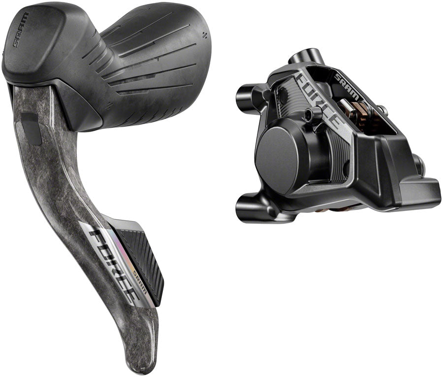 NEW SRAM Force eTap AXS HRD Shift/Brake Lever and Hydraulic Disc Caliper - Left/Front, Flat Mount 20mm Offset, 950mm Hose, Black, E1 - Around the Cycle
