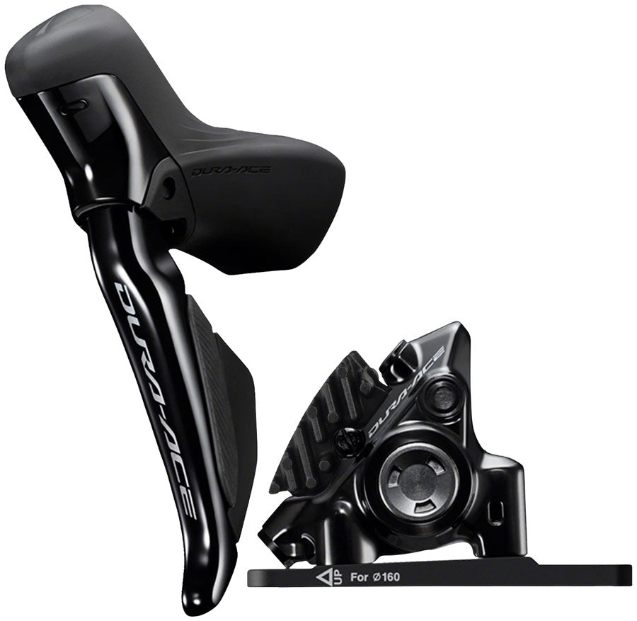 NEW Shimano Dura-Ace ST-R9270F-L Di2 Shift/Brake Lever with BR-R9270 Hydraulic Disc Brake Caliper - Left/Front, 2x, Flat Mount, Black - Around the Cycle
