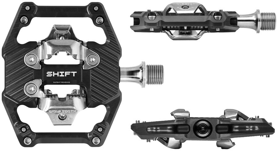 NEW Wolf Tooth SHIFT Gravity Clipless Pedals - Dual Sided Clipless, Alloy, 9/16", Pair, Shimano SPD