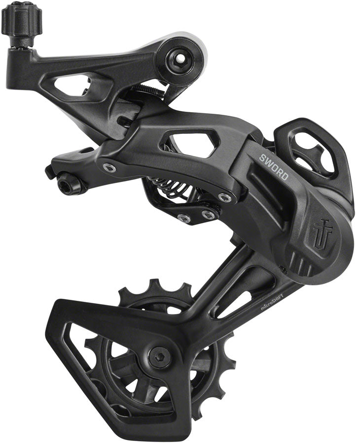 NEW microSHIFT Sword Black Rear Derailleur - 9-Speed, Medium Cage, Gray, Compatible with Sword Black 1x, Black - Around the Cycle