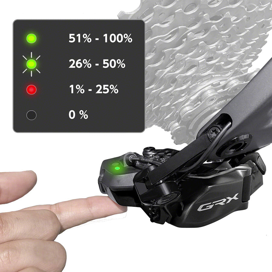 NEW Shimano GRX RD-RX825 Di2 Rear Derailleur - 12-Speed, Long Cage, With Clutch, For 2x, Black - Around the Cycle